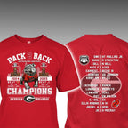 Bulldogs Back 2 Back SEC 2025 Champions Two-Sided Shirt