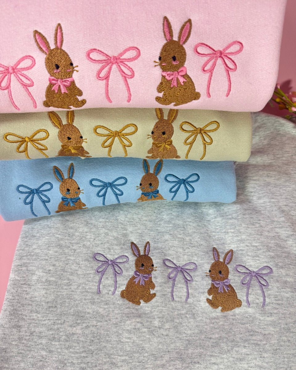 Bunnies and Bows Embroidered Sweatshirt