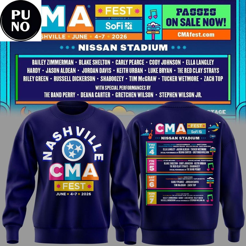 CMA Fest Country Music Association Festival 2026 Nashville Nissan Stadium Hoodie T-Shirt