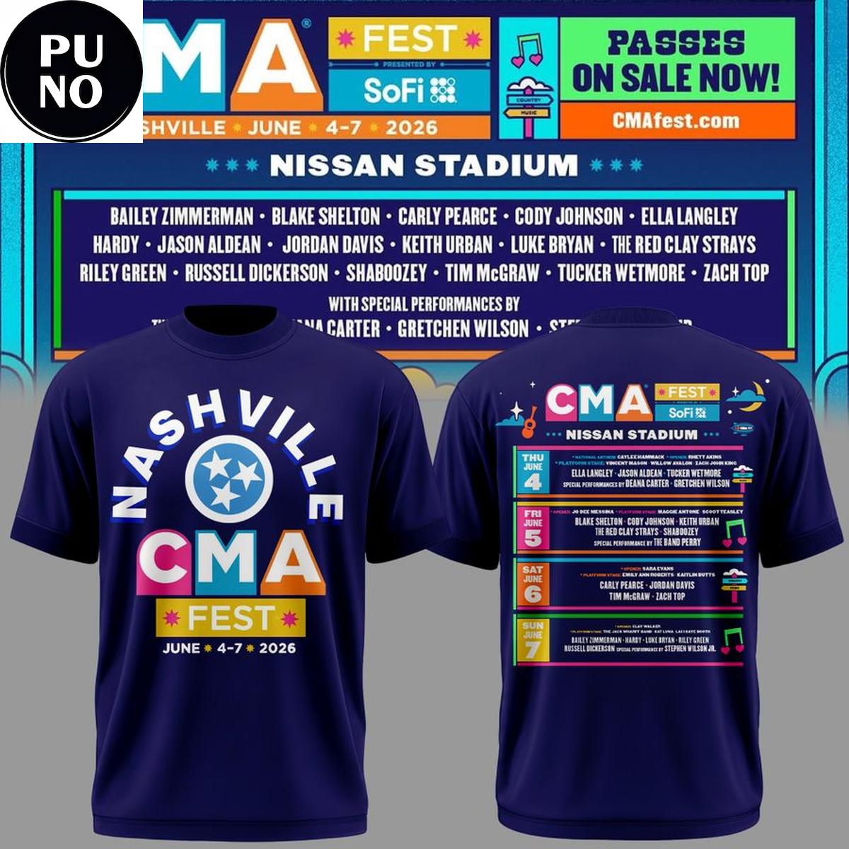 CMA Fest Country Music Association Festival 2026 Nashville Nissan Stadium Hoodie T-Shirt