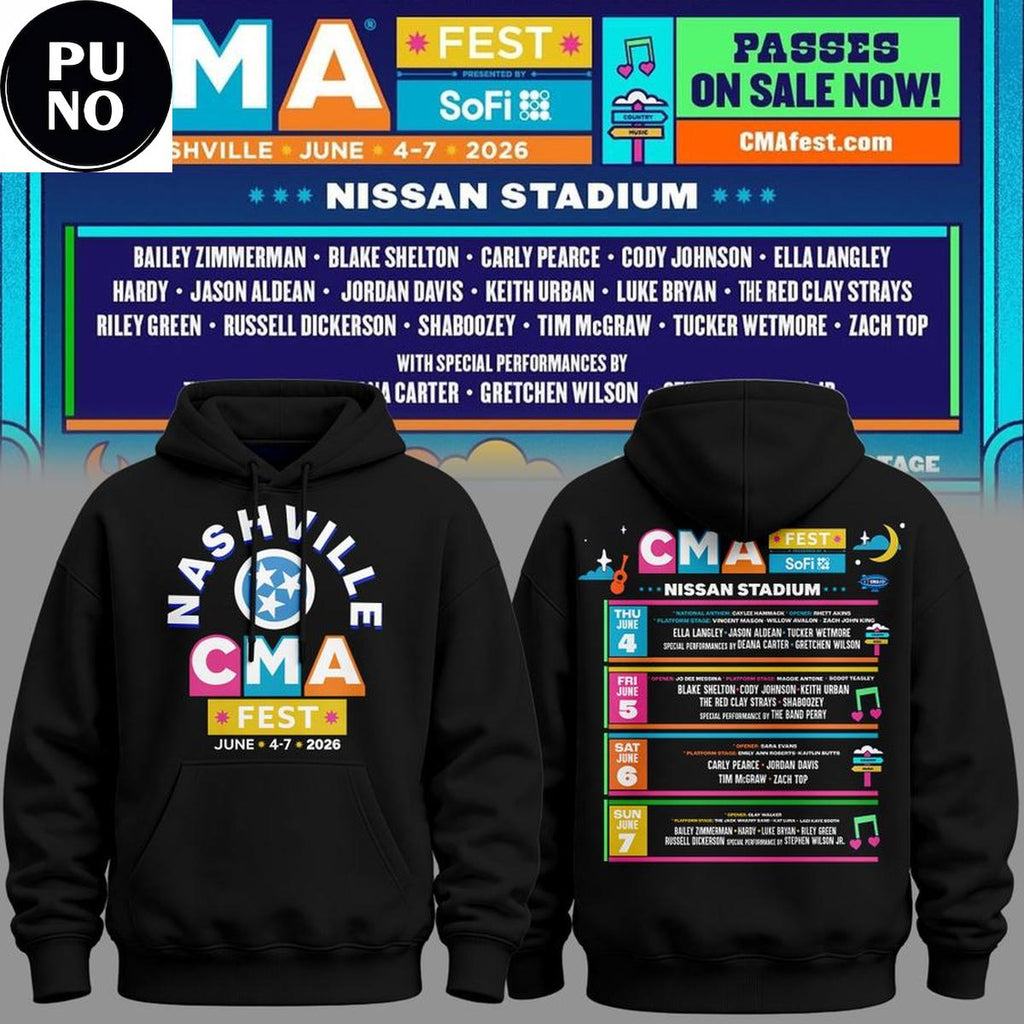 CMA Fest Country Music Association Festival 2026 Nashville Nissan Stadium Hoodie T-Shirt