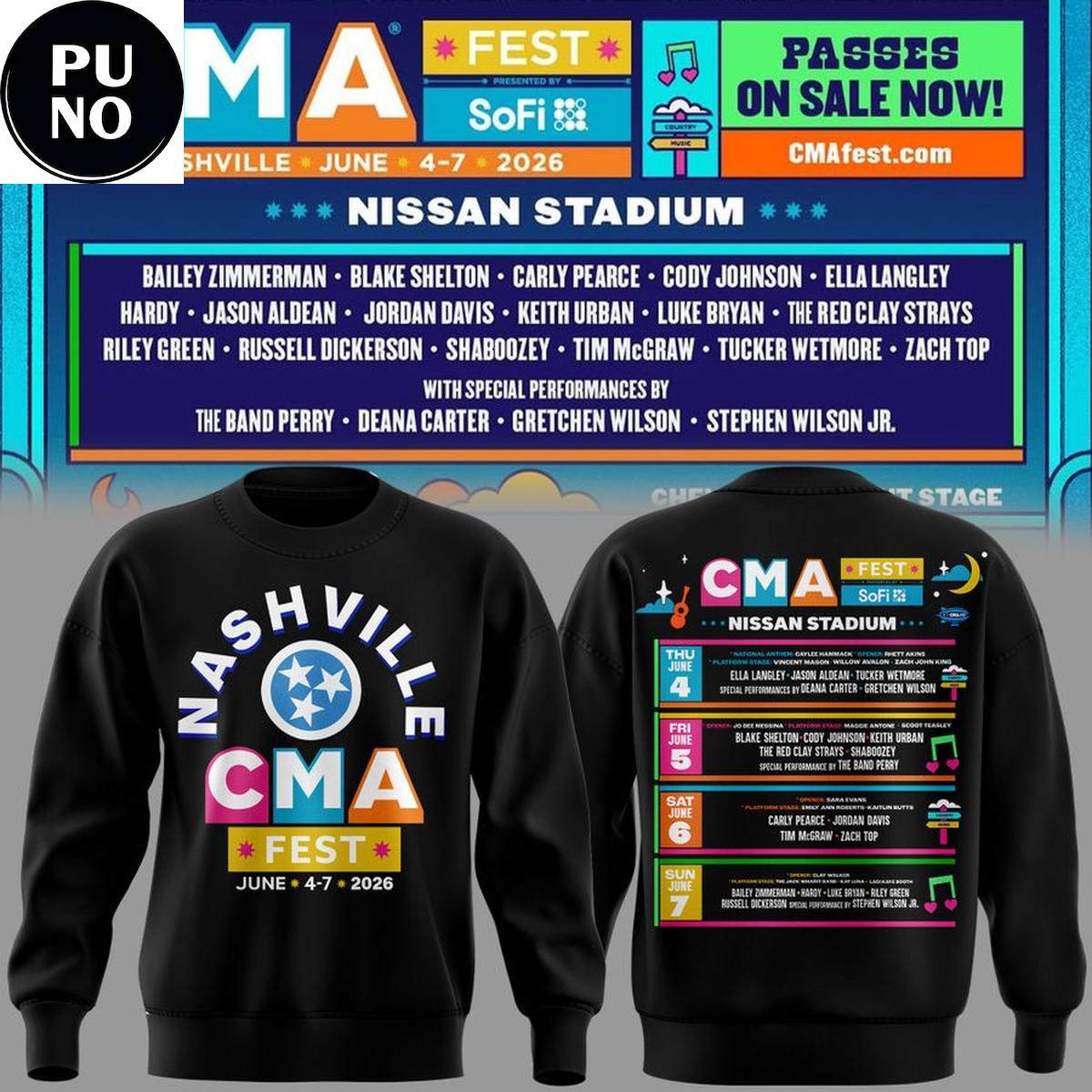 CMA Fest Country Music Association Festival 2026 Nashville Nissan Stadium Hoodie T-Shirt