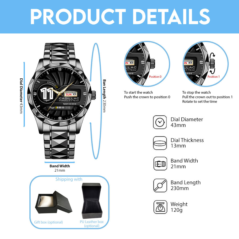 Cadillac Formula 1 Team x Checo Perez Alloy Luxury Quartz Watch - TANTN20081