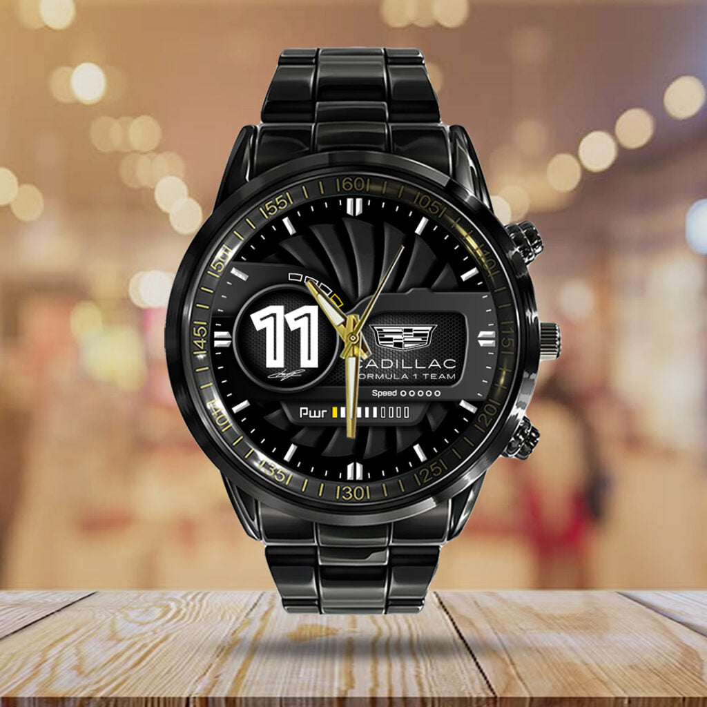 Cadillac Formula 1 Team x Checo Perez Black Stainless Steel Watch - TANTN20082