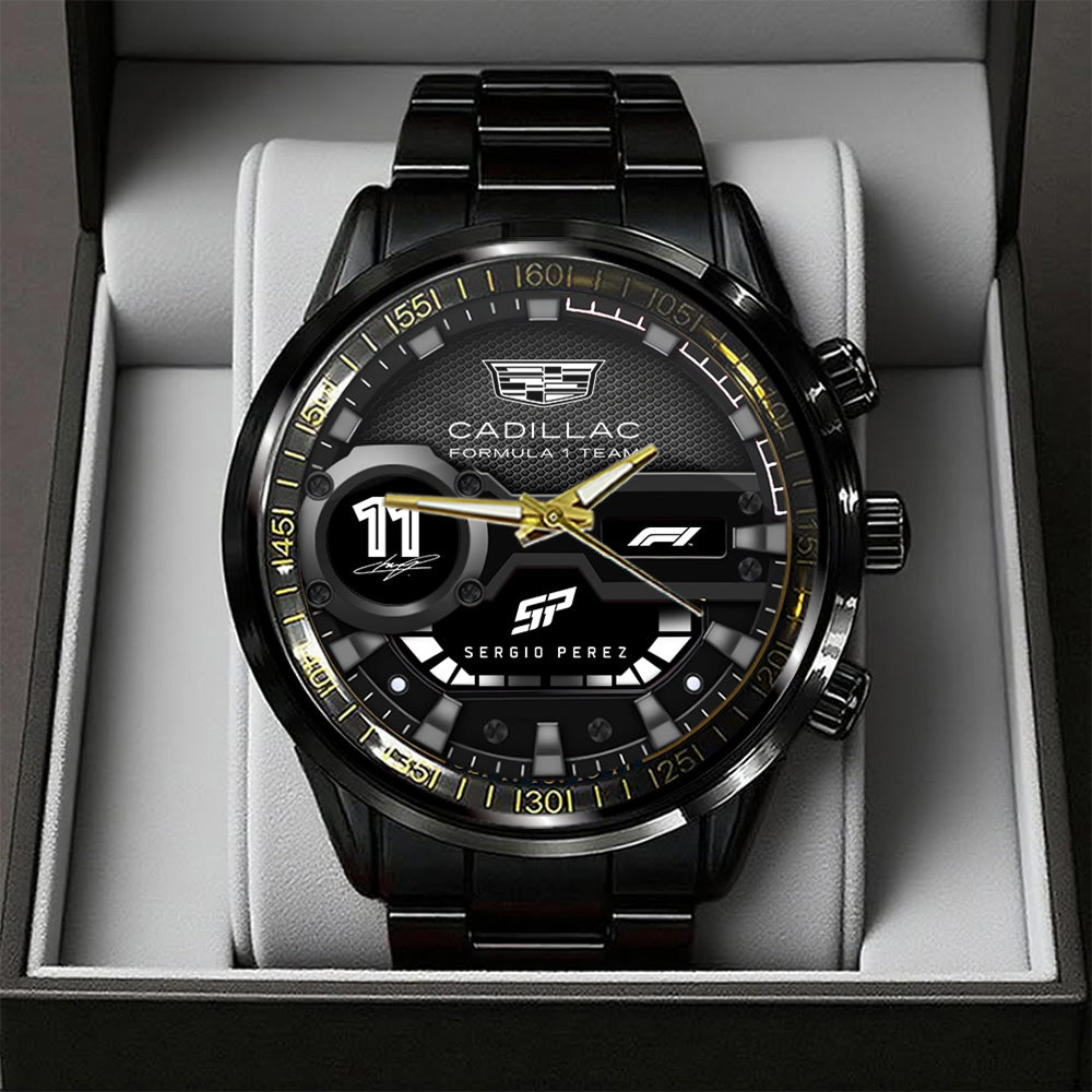 Cadillac Formula 1 Team x Checo Perez Black Stainless Steel Watch - TANTN20084