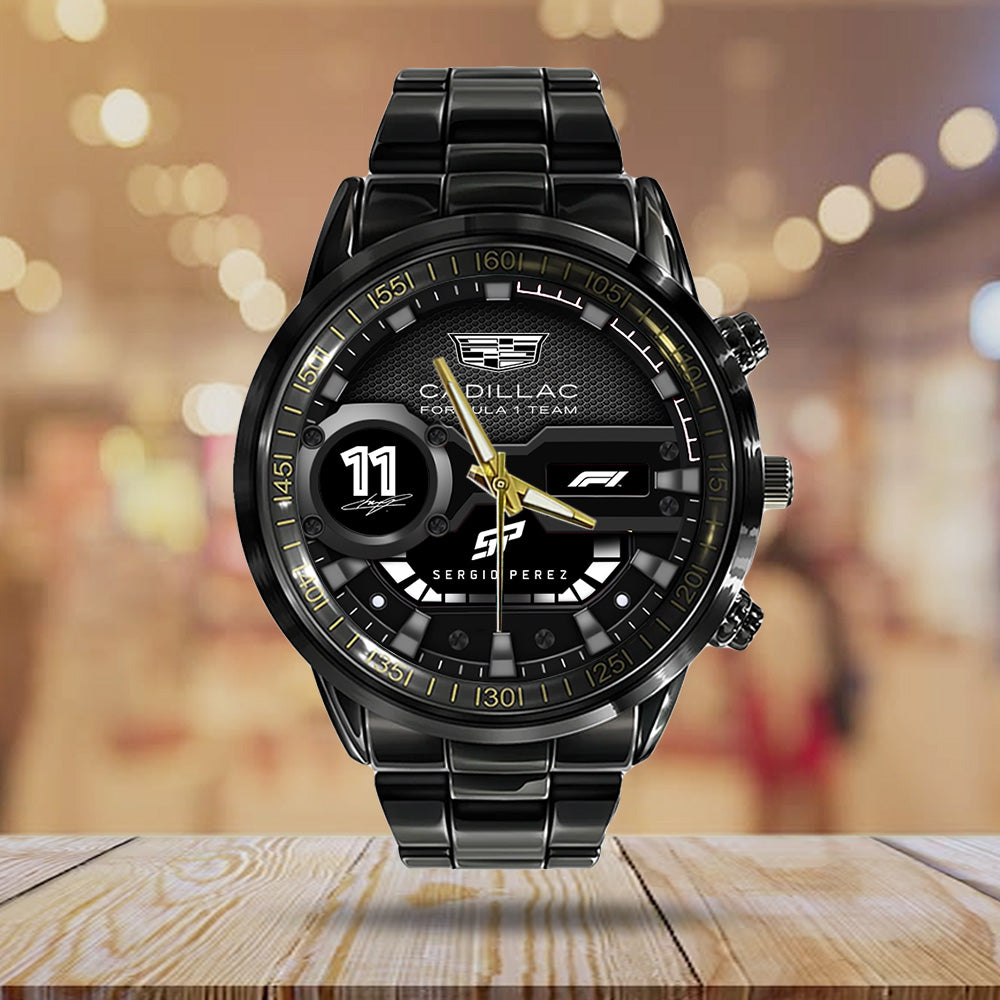 Cadillac Formula 1 Team x Checo Perez Black Stainless Steel Watch - TANTN20084