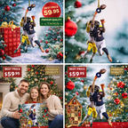 Caleb Williams touchdown pass DJ Moore Ornament