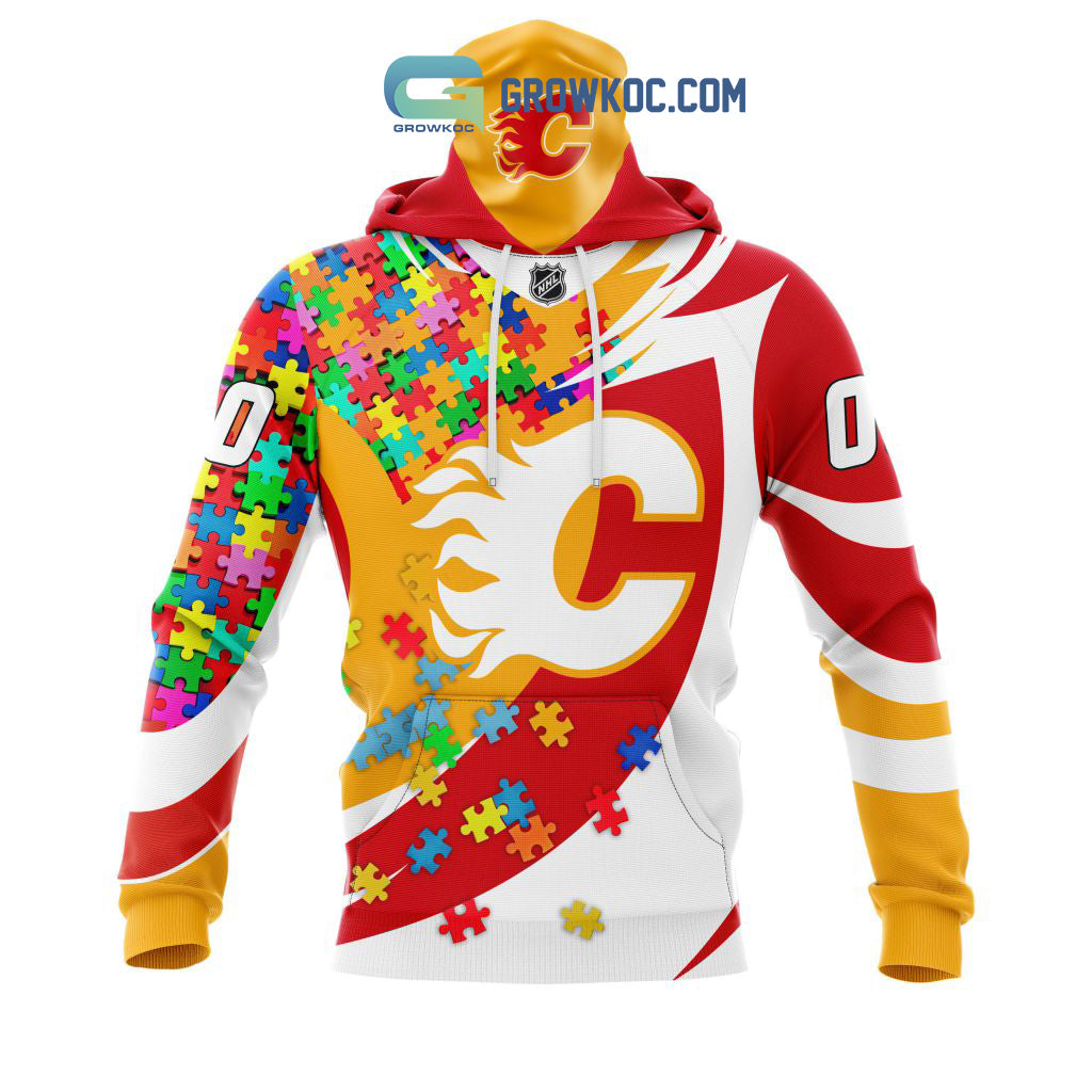 Calgary Flames NHL Autism Awarness Custom Hoodie T Shirt