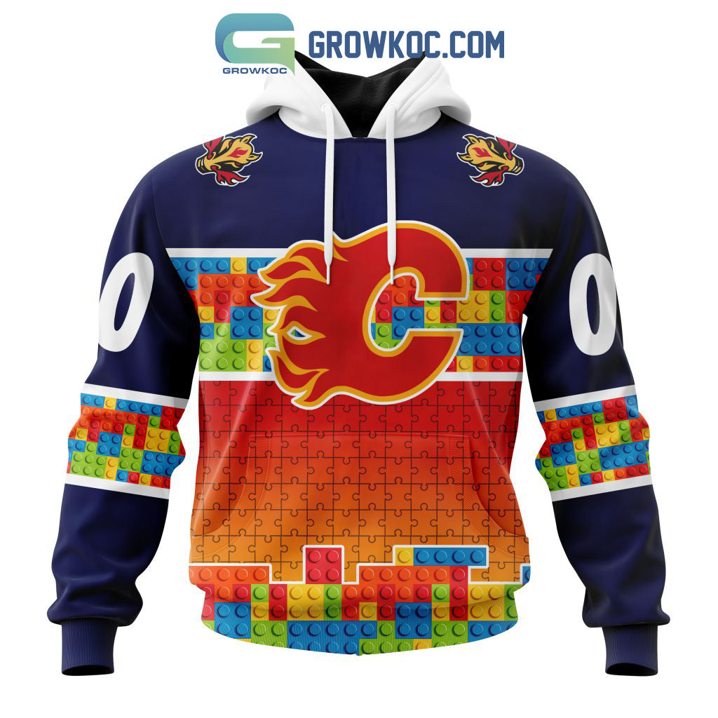 Calgary Flames NHL Special Autism Awareness Design Hoodie T Shirt