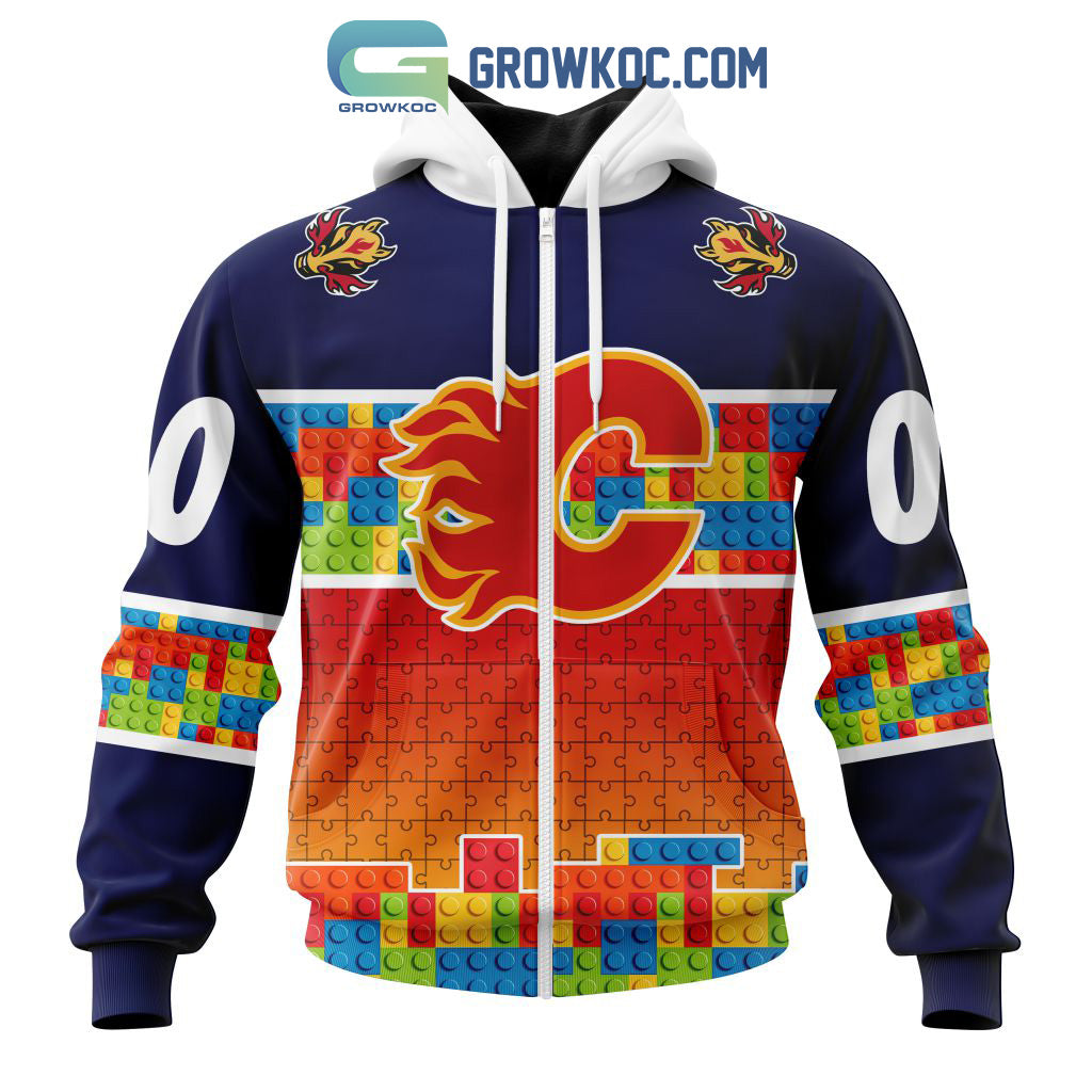 Calgary Flames NHL Special Autism Awareness Design Hoodie T Shirt