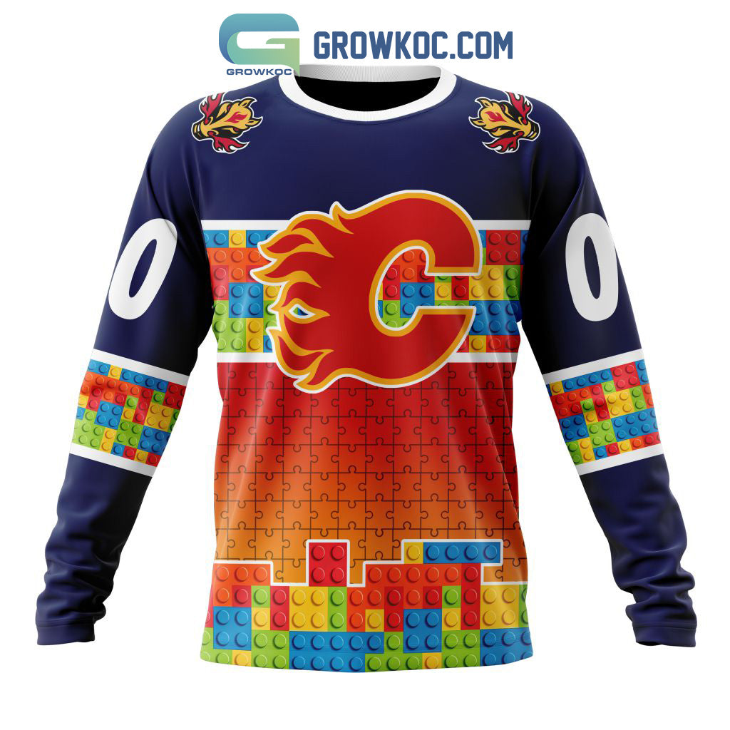 Calgary Flames NHL Special Autism Awareness Design Hoodie T Shirt