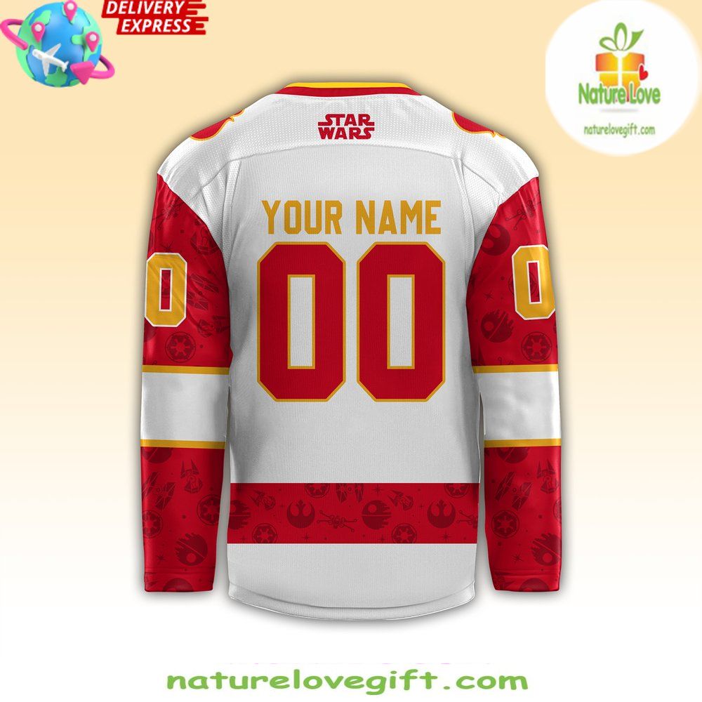 Star Wars Calgary Flames Hockey Jersey Custom Game Night