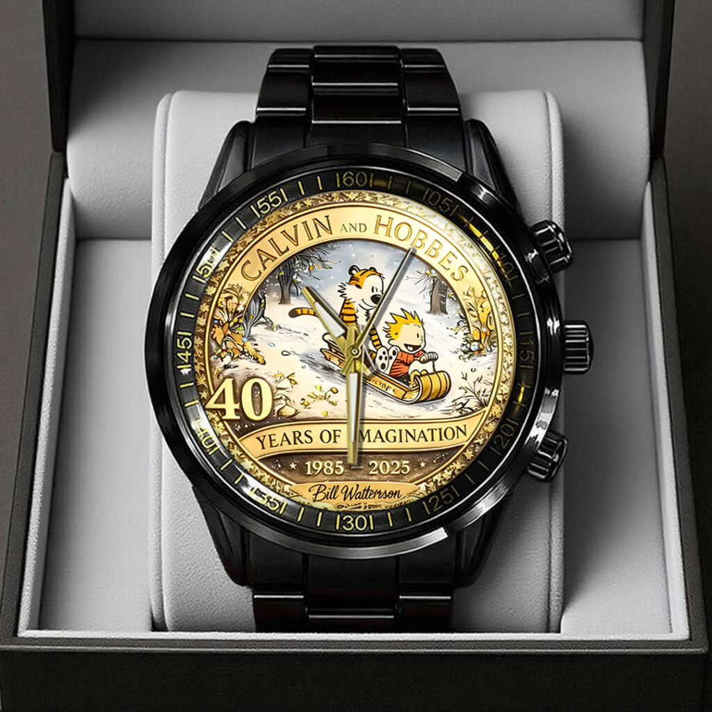 Calvin & Hobbes 40th Anniversary Black Stainless Steel Watch - TANTN20178