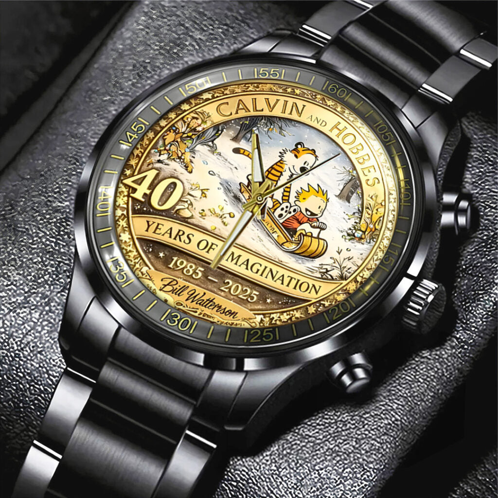 Calvin & Hobbes 40th Anniversary Black Stainless Steel Watch - TANTN20178