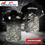 Camouflage Kickoff – Ravens Tactical Aloha Shirt With Custom Name Feature