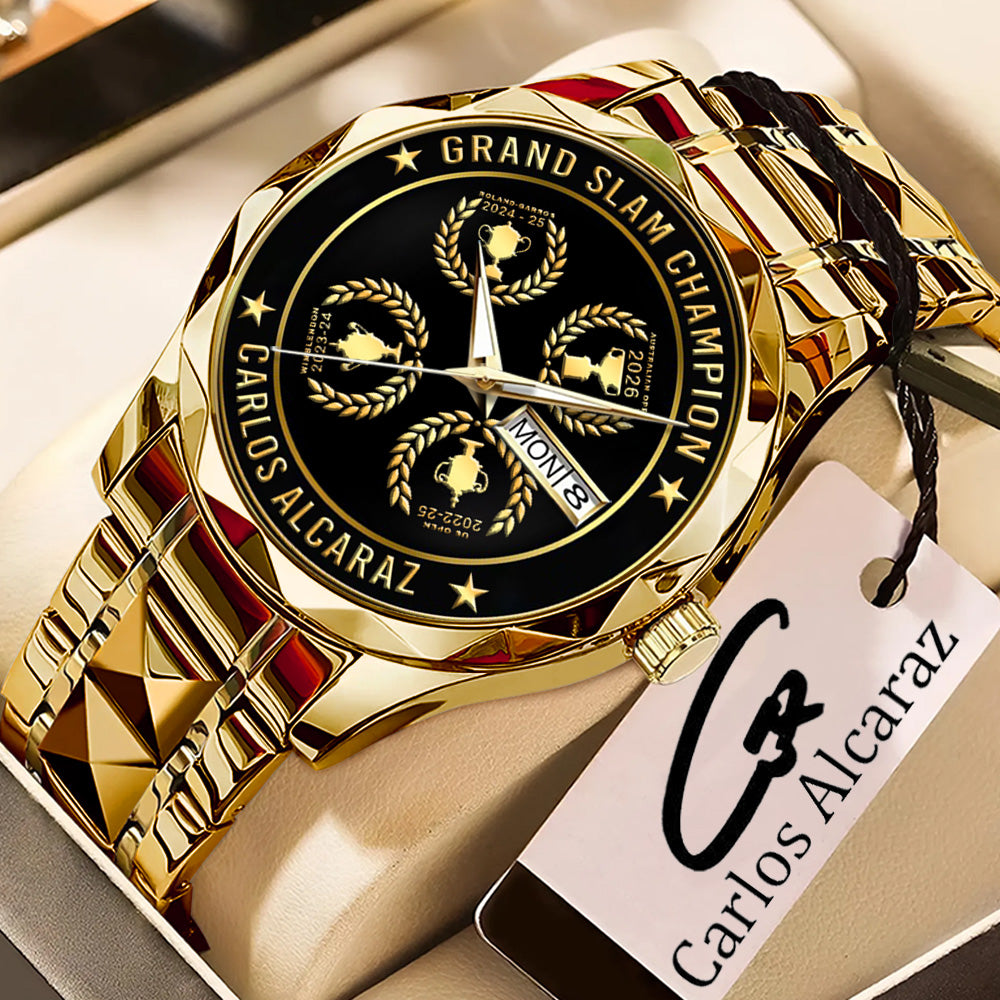 Carlos Alcaraz Grand Slam Champion Alloy Luxury Quartz Watch - GNE4913