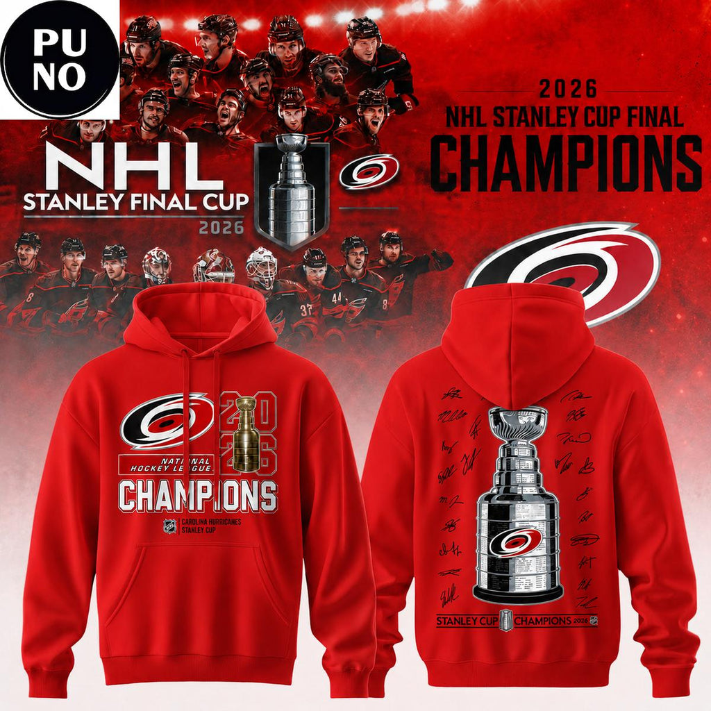 Carolina Hurricanes 2026 Stanley Cup Champions Signature Hoodie T-Shirt