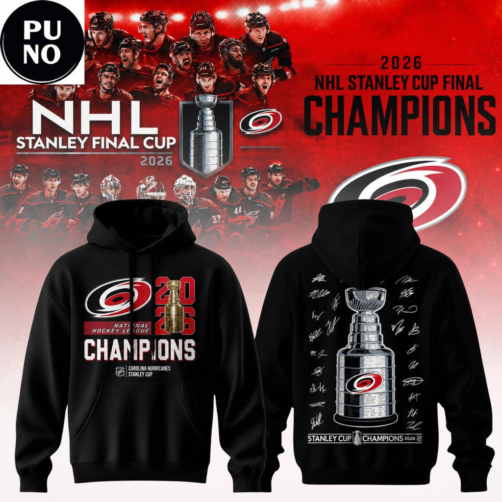 Carolina Hurricanes 2026 Stanley Cup Champions Signature Hoodie T-Shirt