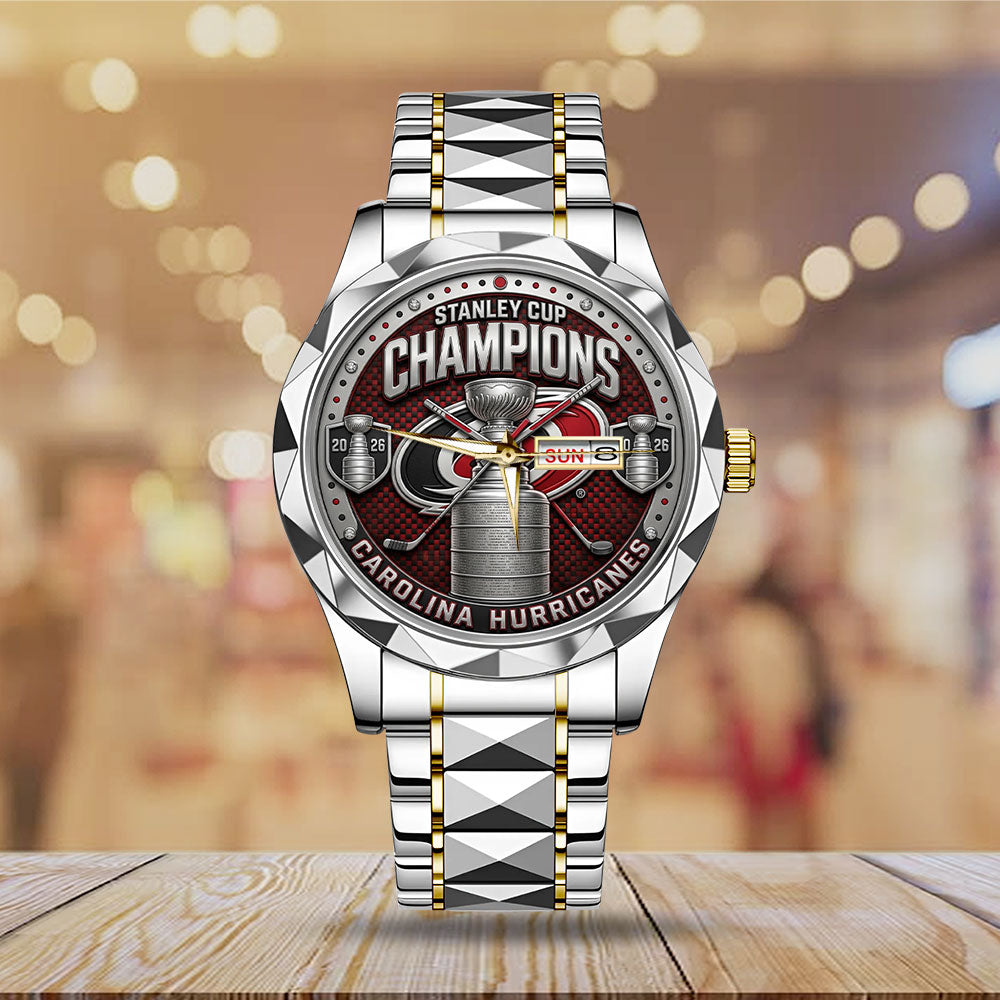 Carolina Hurricanes Stanley Cup Champions 2026 Alloy Luxury Quartz Watch - TMTHU6806