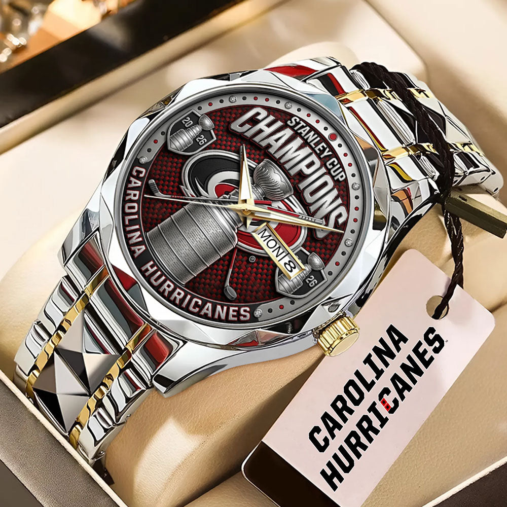 Carolina Hurricanes Stanley Cup Champions 2026 Alloy Luxury Quartz Watch - TMTHU6806