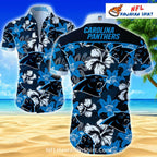 Carolina Panthers Floral Beach Pattern Hawaiian Shirt