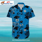 Carolina Panthers Hawaiian Shirt Blue Floral Retro Pattern