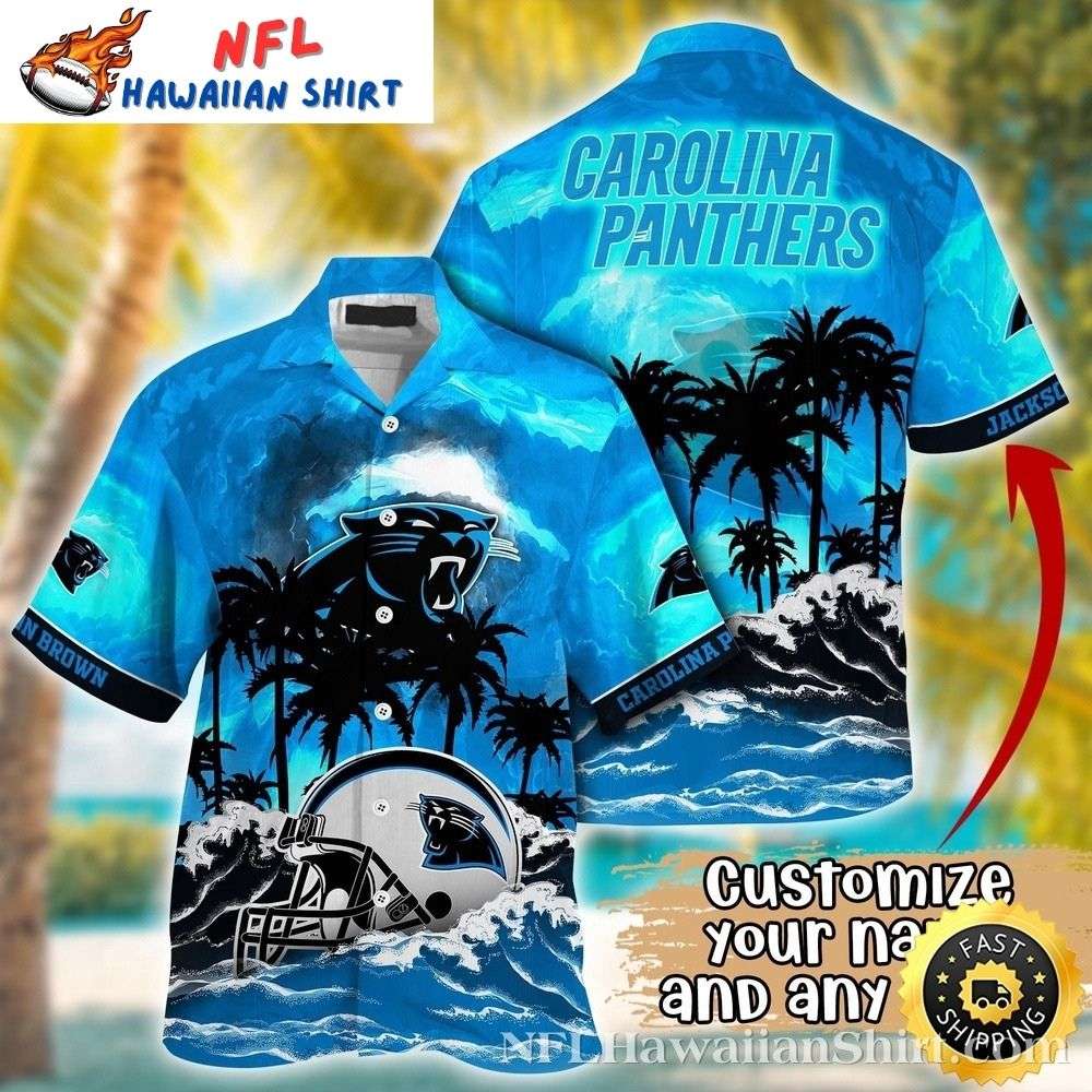 Carolina Panthers Ocean Helm Customizable Hawaiian Shirt