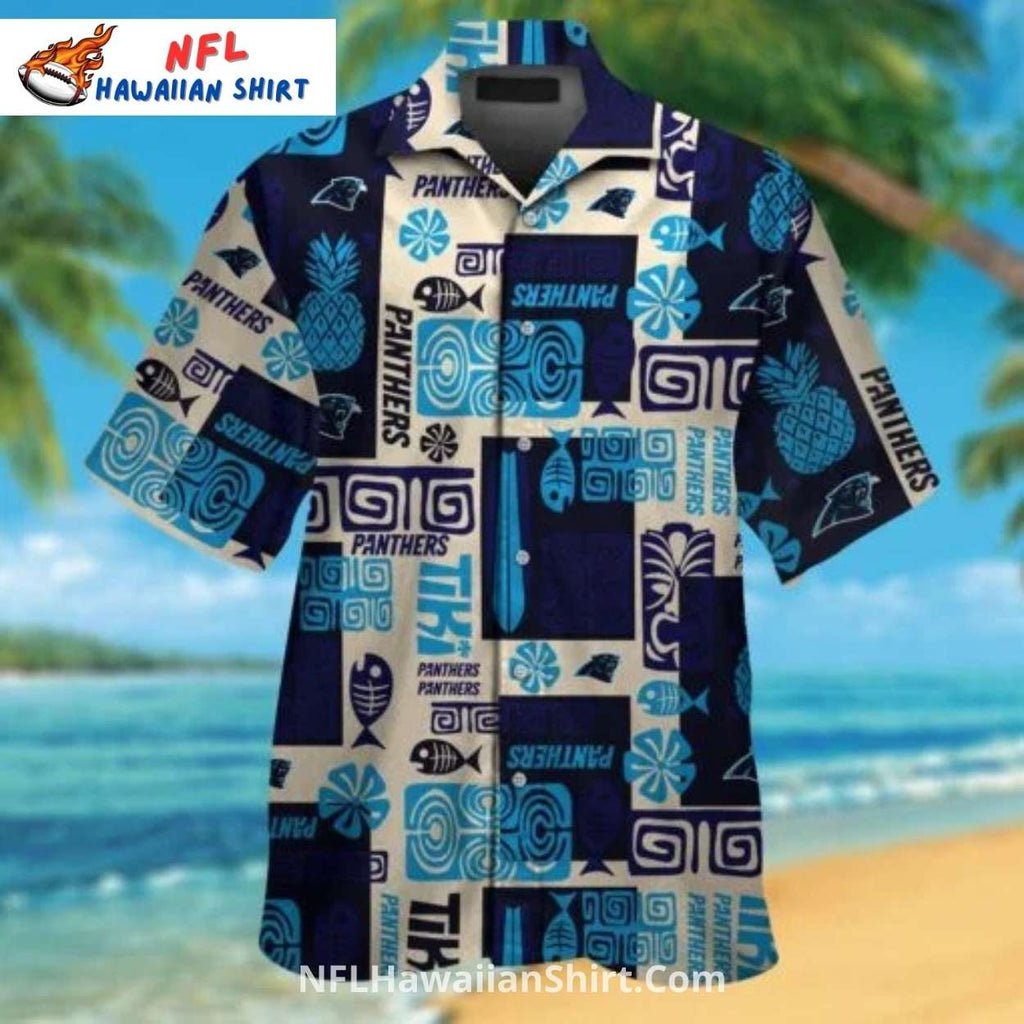 Carolina Panthers Polynesian Inspired Pattern Hawaiian Shirt