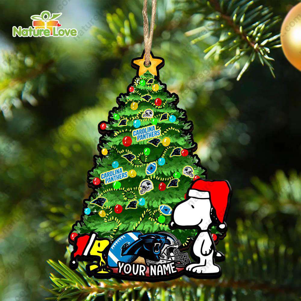Carolina Panthers Snoopy Peanuts Custom Christmas Ornament Xmas Tree Decorations