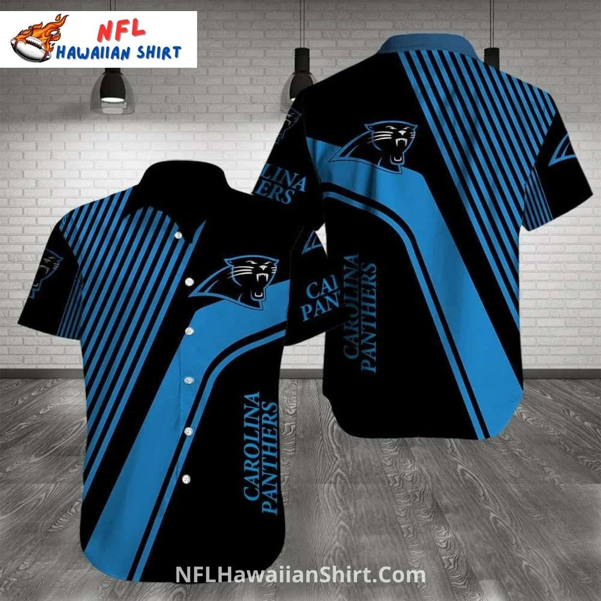Carolina Panthers Striped Pattern Hawaiian Shirt