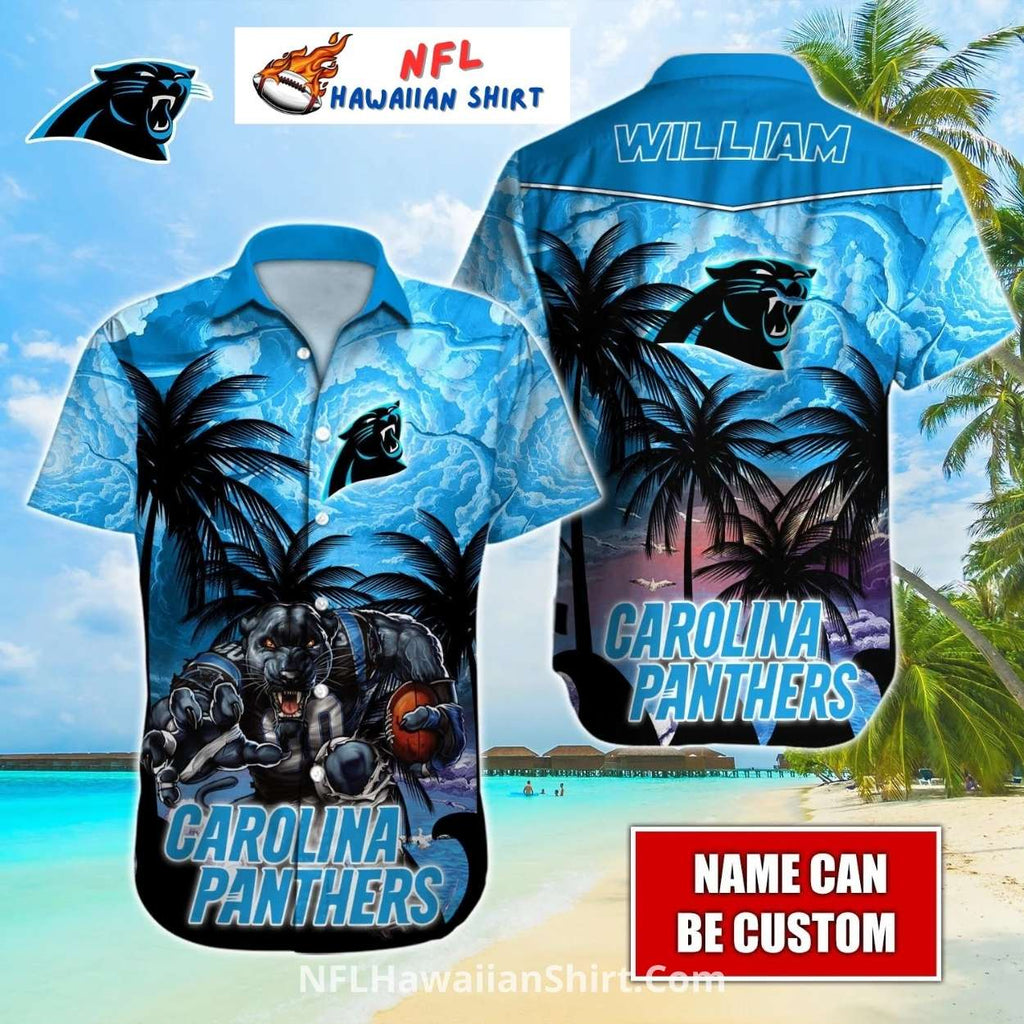 Carolina Panthers Sunset Beach Hawaiian Shirt – Custom Name