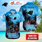 Carolina Panthers Sunset Beach Hawaiian Shirt – Custom Name