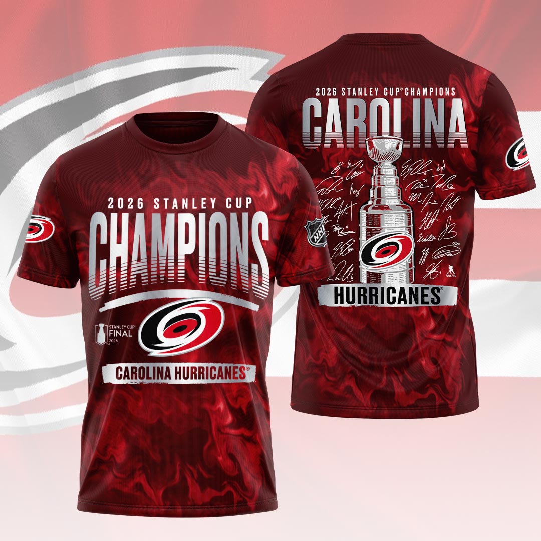 Carolina Hurricanes 2026 Stanley Cup Champions 3D Apparel – HOATT18633