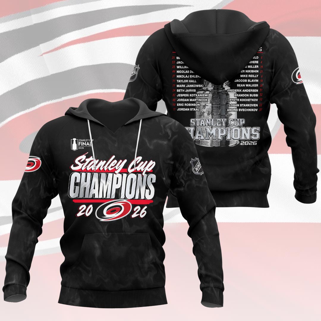 Carolina Hurricanes 2026 Stanley Cup Champions 3D Apparel – HOATT19004