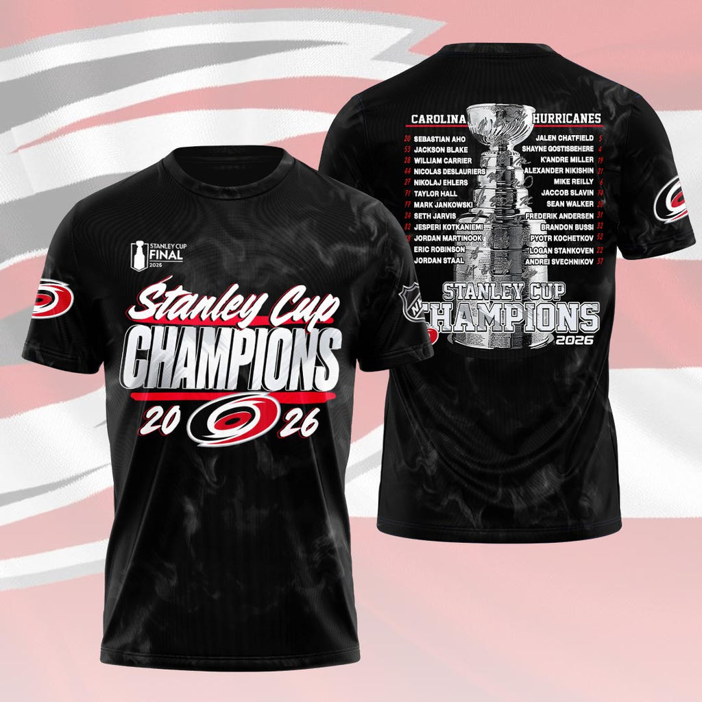 Carolina Hurricanes 2026 Stanley Cup Champions 3D Apparel – HOATT19004