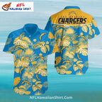 Chargers Hawaiian Shirt With Tropical Leaf Pattern And Team Logo