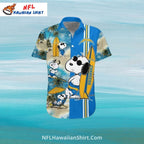 Chargers Hawaiian Shirt featuring Snoopy And Surfboard Theme