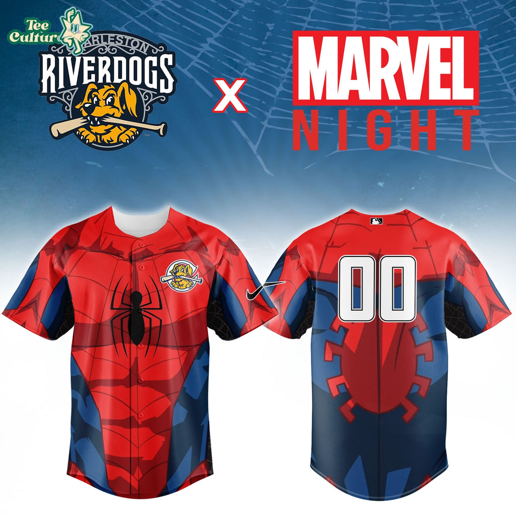 Charleston RiverDogs Marvel Night Personalized Baseball Jersey