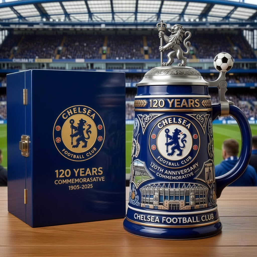 Chelsea Football Club 120th Anniversary Commemorative Beer Stein Cup