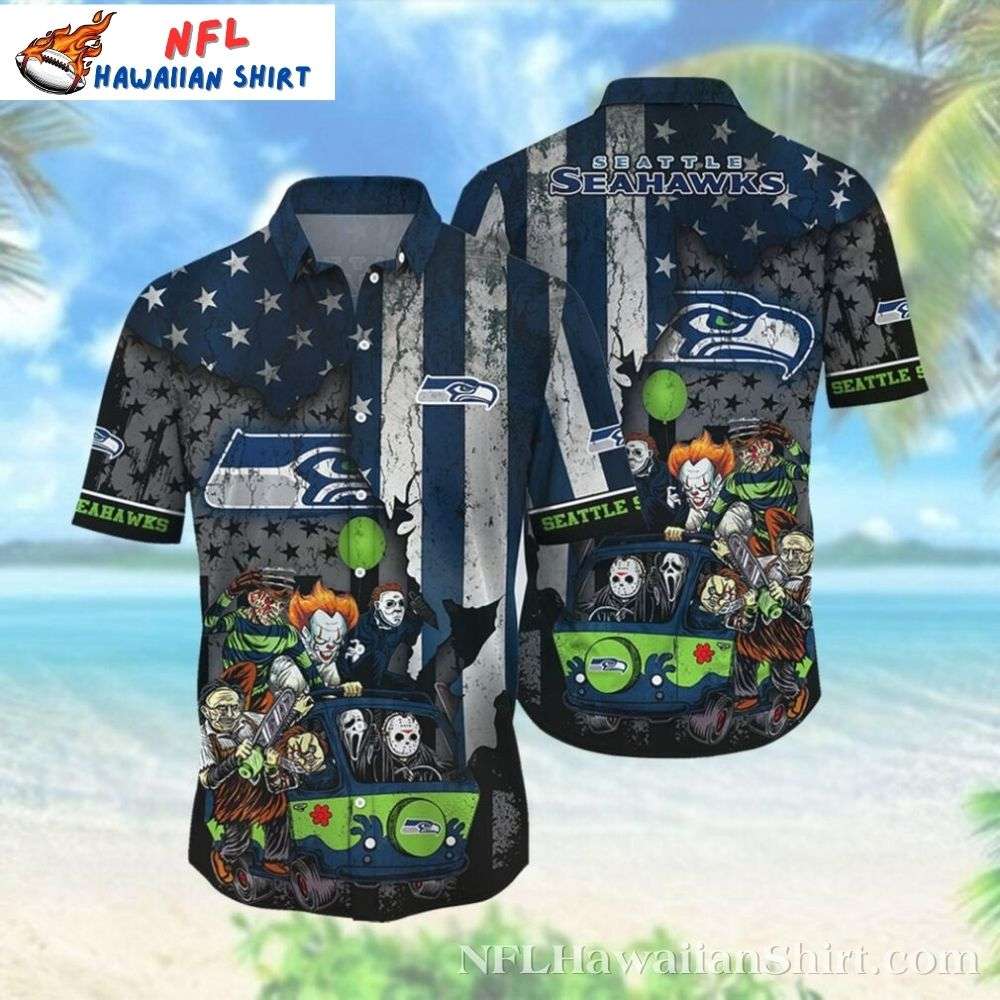 Chibi Halloween Seattle Seahawks Hawaiian Shirt