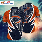 Chicago Bears Aloha Shirt With American Flag Design
