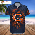 Chicago Bears Aloha Shirt With Bold Logo And Abstract Print