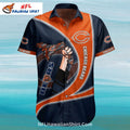 Chicago Bears Aloha Shirt With Fist And Team Scarf Design