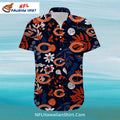 Chicago Bears Aloha Shirt With Floral And Retro Art Pattern