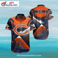 Chicago Bears Aloha Shirt With Geometric And Striped Design