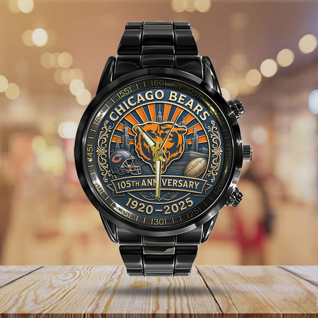 Chicago Bears Black Stainless Steel Watch - TANTN16809
