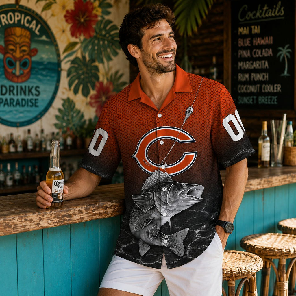 Chicago Bears Fisherman Personalized Hawaiian Shirt