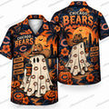 Chicago Bears Ghost Crowd Halloween Hawaiian Shirt