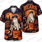 Chicago Bears Ghost Pumpkin Night Halloween Hawaiian Shirt