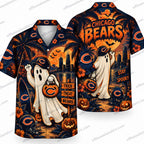 Chicago Bears Ghost Pumpkin Night Halloween Hawaiian Shirt